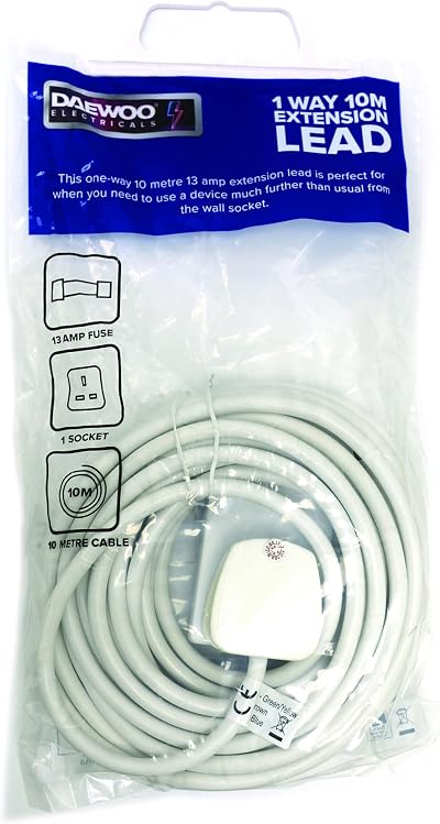 Daewoo 1 Gang 10 Metre Extension Cable with Power On Indicator