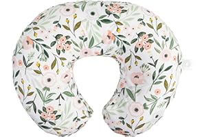 Boppy Original Nursing Pillow, Pink Garden, Ergonomic Nursing Essentials for Bottle and Breastfeeding, Firm Fiber Fill, with Removable Pillow Cover