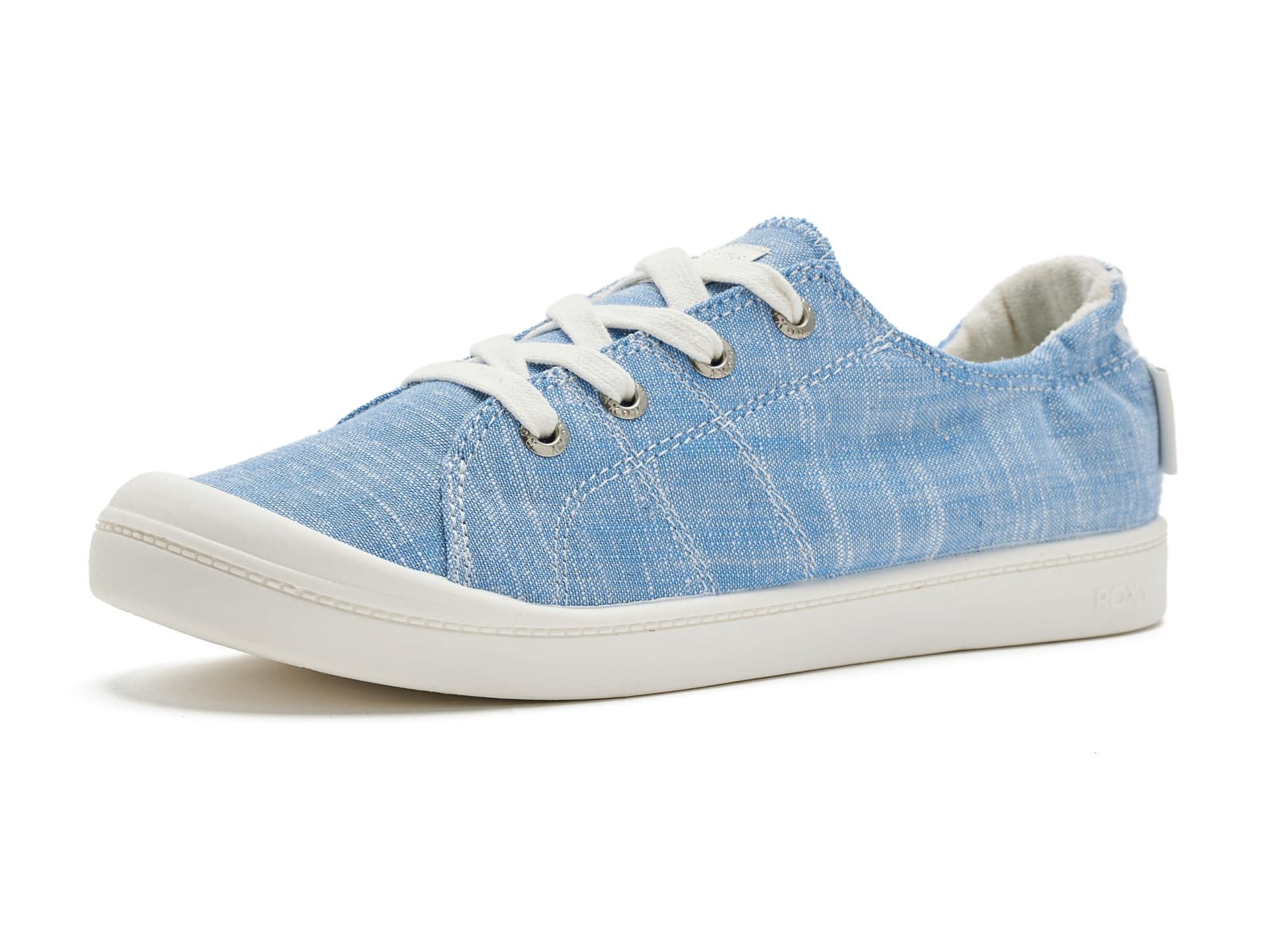 Roxy Women's Bayshore Plus II Sneaker, Textured Light Blue, 7.5 Image