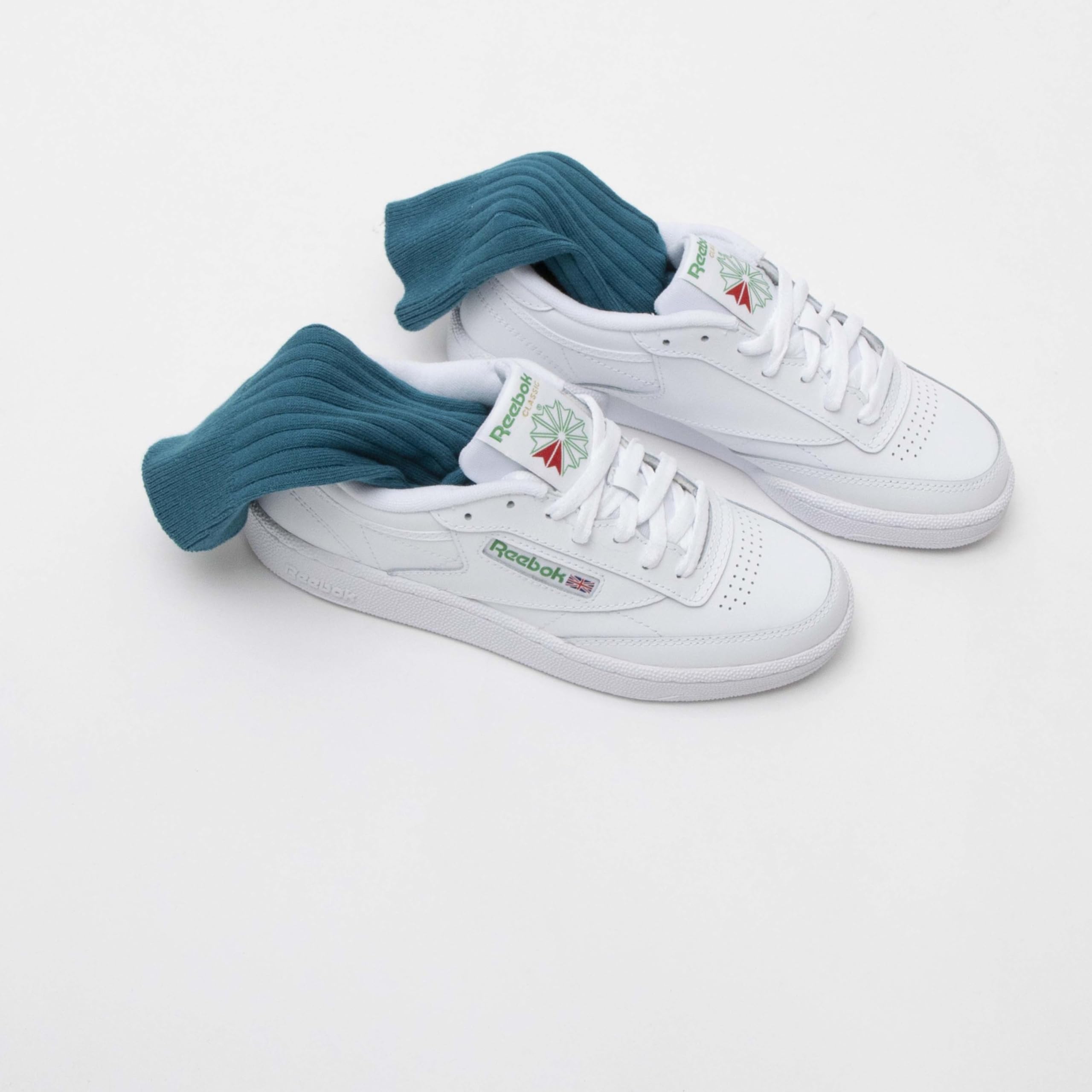 Reebok Herren Club 85 Fitnessschuhe, Int White Green, 44.5 EU 6
