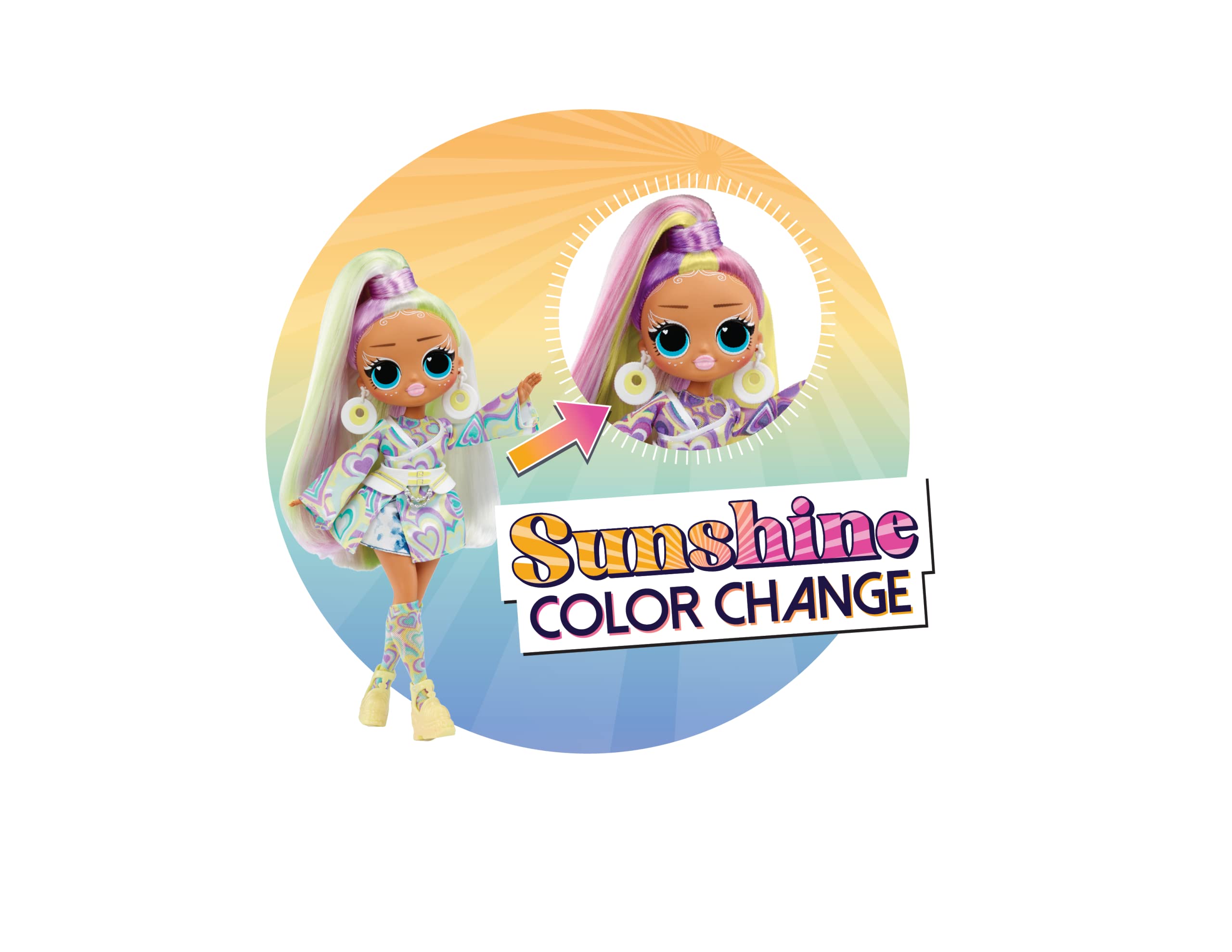 L.O.L. Surprise! OMG Sunshine Makeover Fashion Doll - SUNRISE - UV Colour Change in the Sun, Multiple Surprises, and Fabulous Accessories - Great Gift for Kids Ages 4+