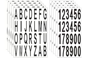 SIXQJZML 10 Sheet 3 Inch Mailbox Numbers and Letters Cut Classic Style Self-Adhesive Vinyl Waterproof Stickers Letter Decals Sticky for Outside Signs, Window, Door, Car, Truck, Home, House Address (Black)