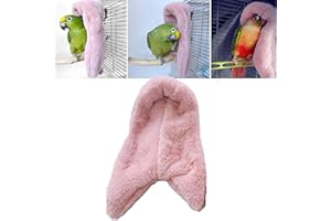BUERKEO Corner Fleece Bird Blanket for Cage, Cozy Bird Bed Warmer Parrot House Cage Hanging Hammock Toy, Small Animals Shelter Plush Bedding, Cuddle Nest Hanging Toy for Parakeet Cockatiel Conure Lov(M)