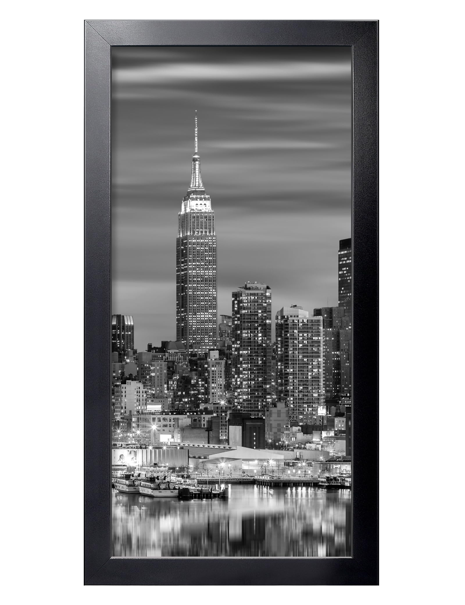 Giverny Black Wood Panoramic Frame, 12x24, Simple