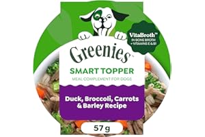 Greenies Smart Topper Adult Wet Dog Food Duck, Broccoli, Carrots & Barley Recipe, 57g Bowl (10 Pack)