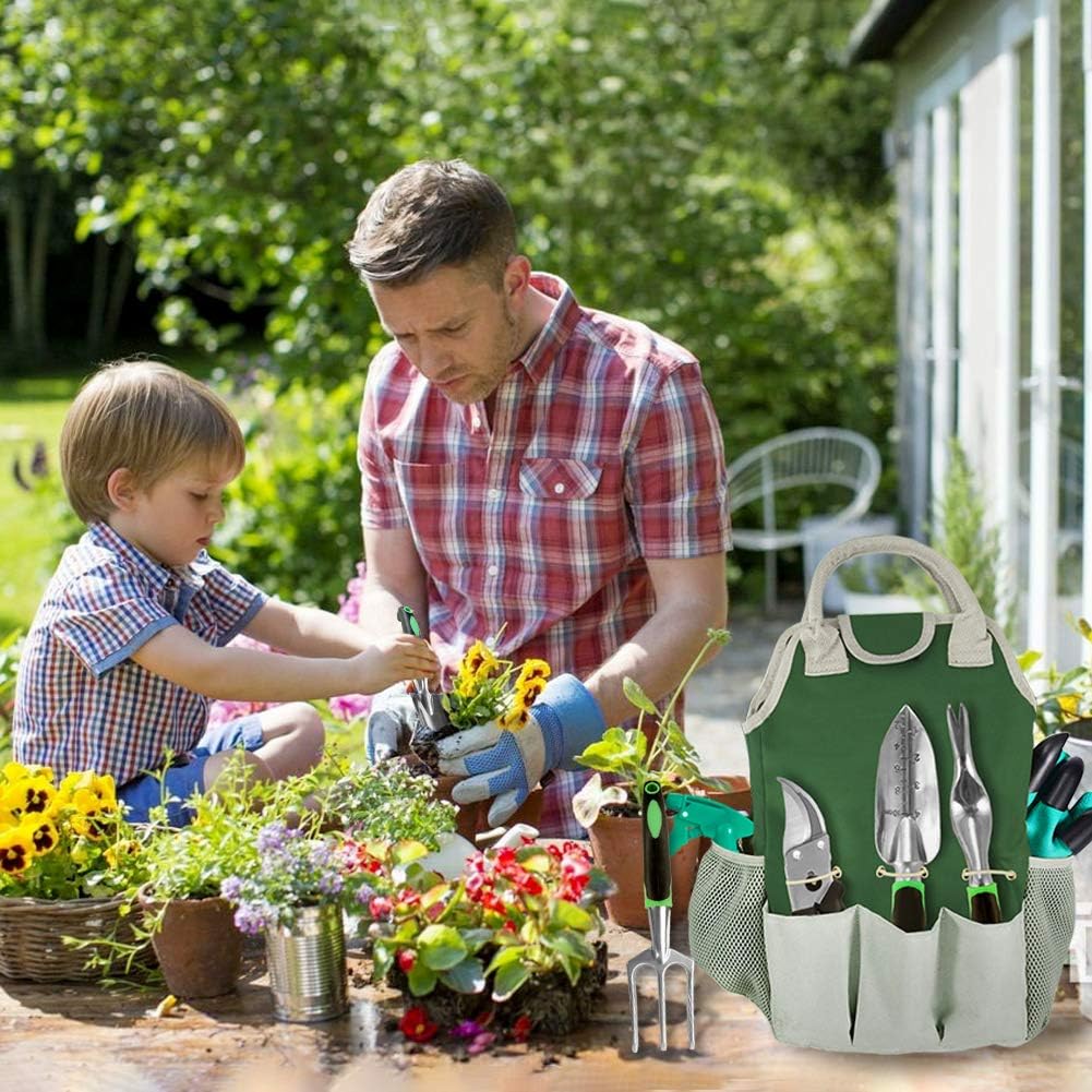 AOKIWO 51 PCS Garden Tools Set Succulent Tools Set Heavy Duty Aluminum Manual Garden kit Outdoor Gardening Gifts Tools for Men Women : Garden & Outdoor