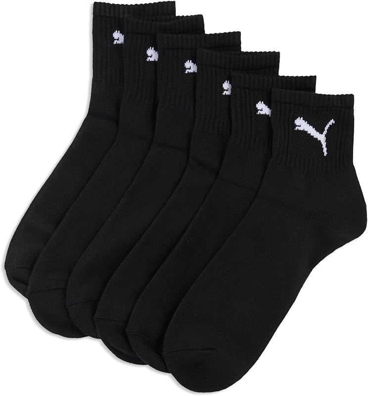 Meias curtas puma (5 unidades), pretas, 43-46 unissex adulto