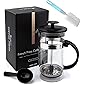 Mini French Press Coffee Maker 12 oz , Small French Press 350 ml, Camping Coffee Press, Heat Cold Coffee Brewer with…