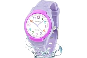 Edillas Kids Analog Watch for Girls Boys, Children Waterproof Learning Time Wristwatch Easy to Read Time for Child