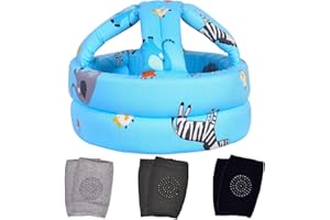 TORASO Baby Helmet & Baby Knee Pads for Crawling,Infant Helmet & Walking Baby Helmet，for Age 6-36 Months(B+3)