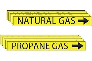 Natural Gas Pipe Labels Stickers With Arrows 10 Pcs Gas Line Identification Stickers Pipeline Warning Tags PVC Natural Gas Pi