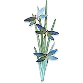 T.I. Design Dragonflies in Marsh Contemporary Coastal Lakehouse Lodge Farmhouse Metal Wall Decor