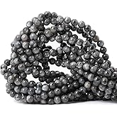 CHEAVIAN 60PCS 6mm Natural Black Labradorite Gemstone Round Loose Beads Crystal Energy Stone for DIY Jewelry Making 1 Strand 15"