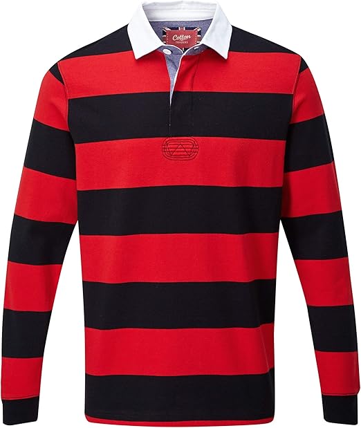 Cotton Traders Mens Long Sleeve Casual Design Regular Fit Rugby Shirt L