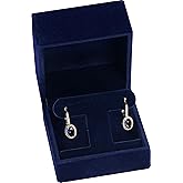 T Style Navy Blue Velvet Earring Gift Box for Dangling, Hoop and Leverback Earrings Luxury Velvet Material Multiple Use Necklace Earring Storage Box for Women for Men