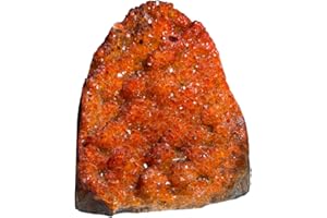 CrystalHola Raw Orange Geode Quartz Cluster 200-300g - Natural Crystal Decorative Stone for Home & Office Decor, Healing Ornaments & Spiritual Gifts, About 2-3 inch, 7-10.5 oz