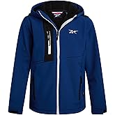 Reebok Boys Softshell Jacket - Soft Cozy Brushed Sherpa Fleece Lined Softshell Winter Coat Hooded Windbreaker Jacket for Boys