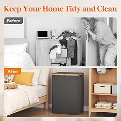 Lifewit 160L Double Laundry Hamper with Lid, Extra