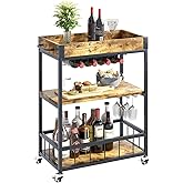 Kitchen Serving Cart With Removable Tray, 3-Tier Kitchen Utility Cart On Wheels With Storage With Brakes Leveling Feet 15 7 X 28 3 X 33 9 Inches Rustic Brown And Black Kitchen Serving Cart With Removable Tray, 3-Tier Kitchen Utility Cart On Wheels With Storage With Brakes Leveling Feet 15 7 X 28 3 X 33 9 Inches Rustic Brown And Black