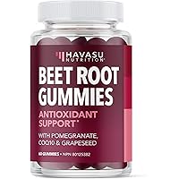 Beet Root Gummies + CoQ10 | Nitric Oxide Supplements for Men & Women | Healthy Circulation, Energy & Heart Health Support wit