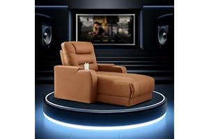 Chorlenimi Home Theater Seating Oversized Loveseat Recliner Chair Ultra-Comfortable Reclining Chair Power Recliner Chairs with Electric Recliners for Living Room (Brown,Row of 1)