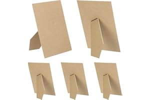 PATIKIL 5 Pack Easel Back for Picture Frame, 5 x 7 Inch Replacement Picture Frame Easel Back DIY Photo Board for Photo Frames Tiles, Poplar