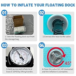 Inflatable Floating Dock, 10 x 6ft Air Dock