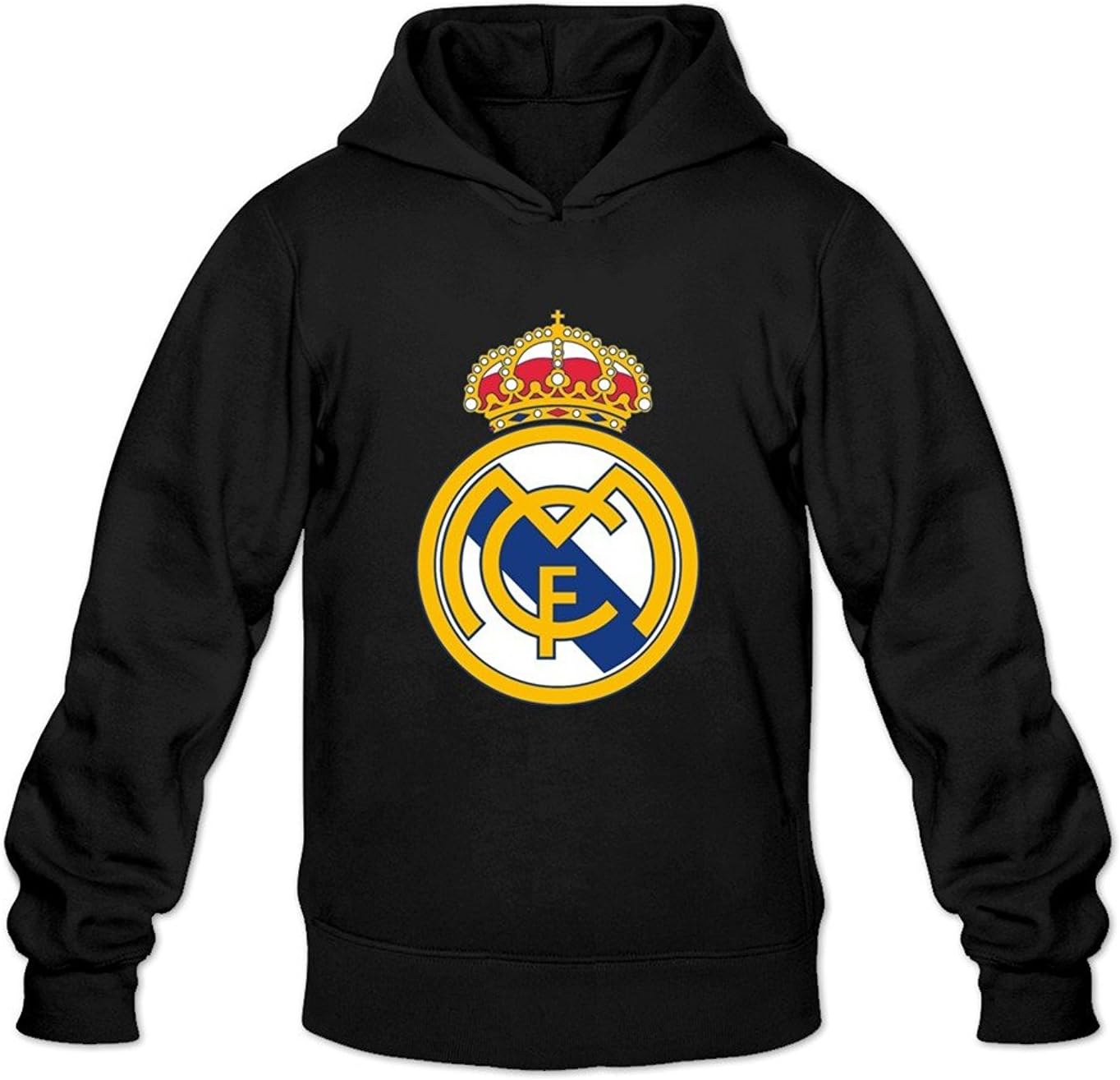 Mens Real Madrid Soccer Football Hoodie Sweatshirt 80% Cotton 20% Polyester (Medium, Black)