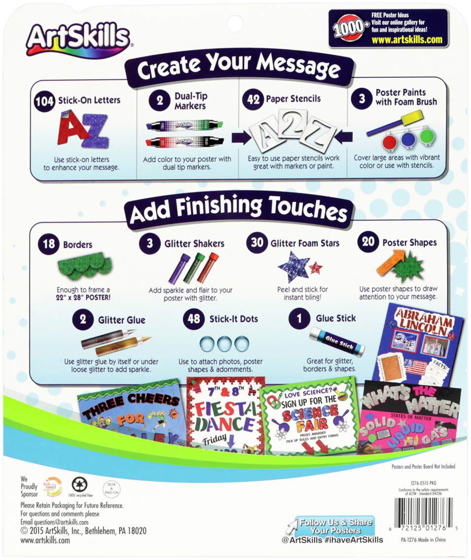ArtSkills Poster Making Kit, Arts And Crafts Supplies, Includes