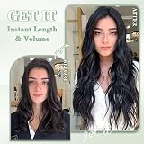 Fine Plus Hair Extensions Clip in 4Pcs Dark Brown 20In Long Wavy Full Head view 2
