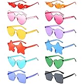 Pibupibu 12/24 Pack Fun Mixed Rimless Party Glasses Bulk, Colorful Funny Sunglasses Set for Bachelor Party Favors