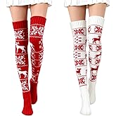 ONESIXEC Women's Cable Knitted Thigh High Socks Cotton Over Knee Boot Stockings Winter Leg Warmers
