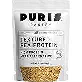 PURIS Textured Pea Protein (TVP), Meatless Crumbles, 21g Protein, Vegan | Plant-Based Meat Substitute, Shelf-Stable, Soy-Free