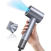 Labiim Hair Dryer, High-Speed Ionic Low Noise Blow Dryer with Brushless Motor for Fast Drying, Thermo-Control Quiet Compact Hair Blow Dryer, Hairdryer with 1 Nozzle Attachments for Home Salon Travel
