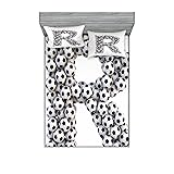 Ambesonne Letter R Fitted Sheet & Pillow Sham