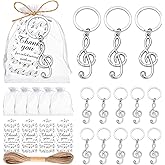 YKLIGTN 50PCS Rhinestone Musical Note Keychain Music Party Favor for Guests Music Stylish Gift for Women, Party Favors, Birthday Decor (Sliver)