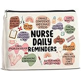 UPNEGE Nurse Gifts Makeup Bag, Inspirational Gifts for New Nurse Practitioner, Daily Reminders Zipper Makeup Pouch