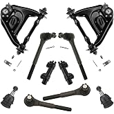 TRQ Front Steering &amp; Suspension Kit with Control Arms &amp; Tie Rods 10 Piece | For 1973-1986 Chevy Blazer RWD, C10 &amp; G-Series Vans, 1979-1991 GMC C1500 &amp; Suburban R1500