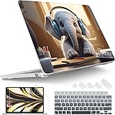 Tuiklol for M4 MacBook Air 13.6 inch Case 2025-2022 Release M2 Chip Model A3240 A3113 A2681, Plastic Hard Shell Cover for MacBook Air 13.6 Liquid Retina Display with Touch ID, Elephant