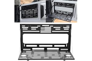 Panoyu Tailgate Table and MOLLE Panel Fits for 2021-2025 Bronco 2/4 Door No Drilling Foldable Tailgate Storage Cargo Shelf Camping Accessories