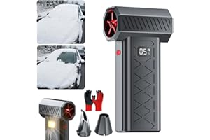 2026 New Led Turbo Snow Blower, 130,000 RPM Mini Turbo Blower Handheld Led for Snow with Dual Mode Design & 6-Speed Adjustabl