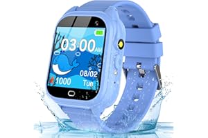 PHYULLS Kids Waterproof Smart Watch Boys, Smart Watch for Kids with 26 Games Alarm Clock Music Camera Video Recorder Flashlight Pedometer HD Touchscreen Toddler Watch Educational Toys for 4-12 Year Old Boys