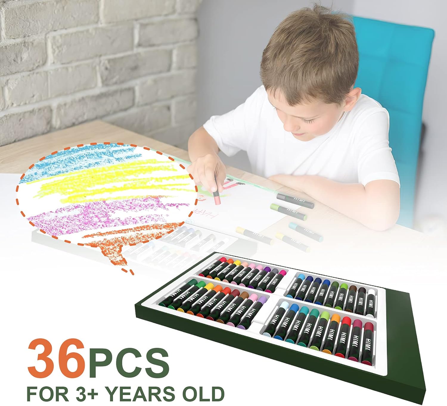 HIMI Soft Pastels, Set of 36 Soft Pastel Sticks for Arts & Crafts Projects, Drawing, Blending, Layering, Shading, Art Supplies for All Ages : Office Products
