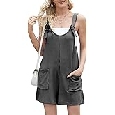 VUTRU Womens Summer Casual Rompers Adjustable Shorts Overalls Loose Jumpsuits Summer Outfits With Pockets
