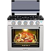 CAMPLUX Classic RV Stove Propane Range 21 Inches, Propane Oven with 3 Burners Cooktop for RV, RV Oven Stove Combo 28,100 BTU/