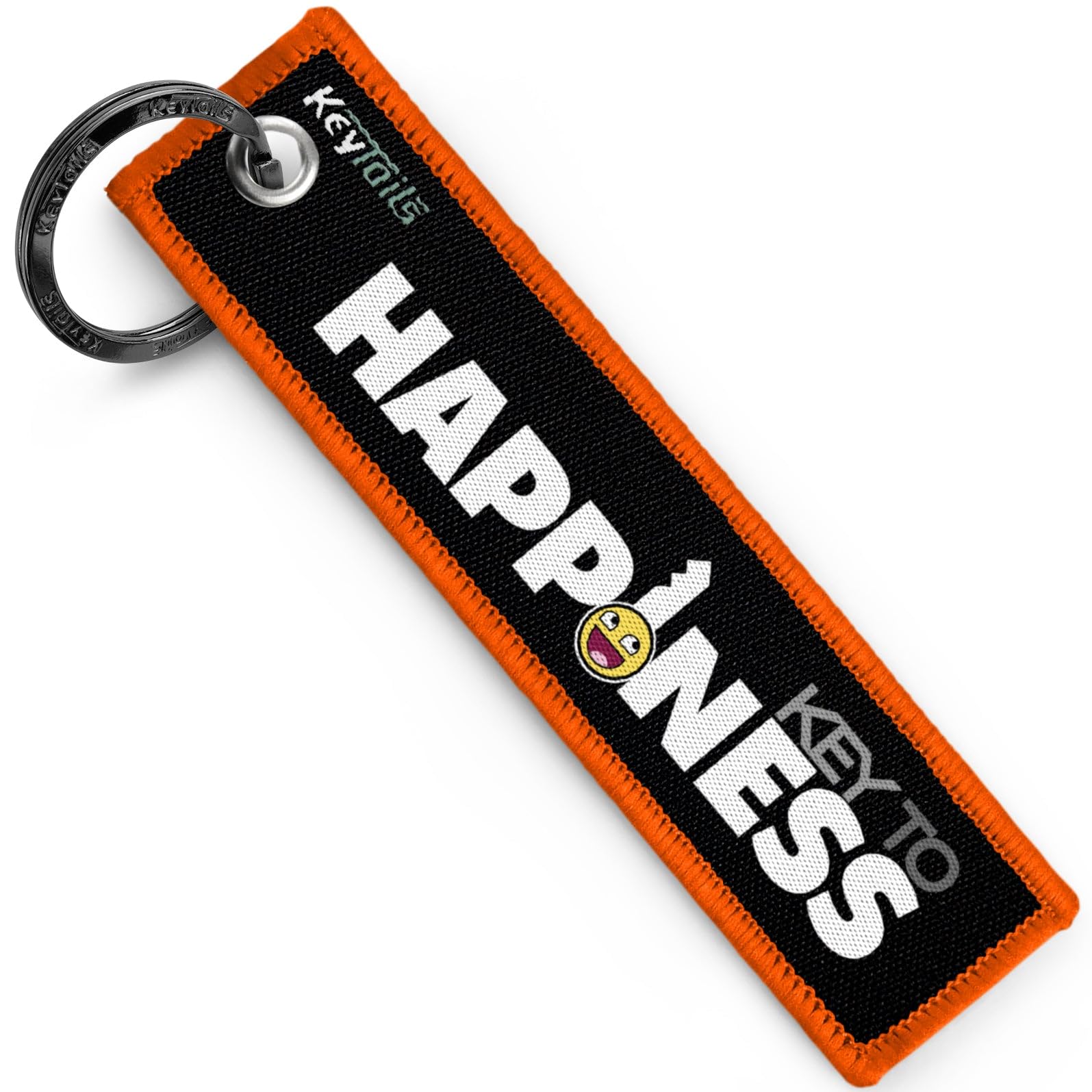 KEYTAILS Keychains, Premium Quality Key Tag for Motorcycle, Car, Scooter, ATV, UTV [Key to Happiness]