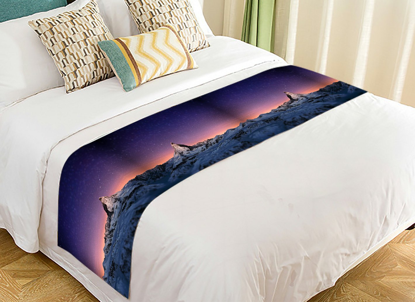 Amazon Com Custom Landscape Bed Runner Starry Night Sky