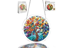 Acrylic Jigsaw Puzzle Suncatcher 83 Pieces DIY Stained Glass Sun Catcher Puzzles Kit for Adults Unisex Window Hanging Decorat