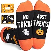 HAPPYPOP Halloween Pumpkin Socks - Halloween Gifts for 2-18 Year Old, Ghost Socks Adult