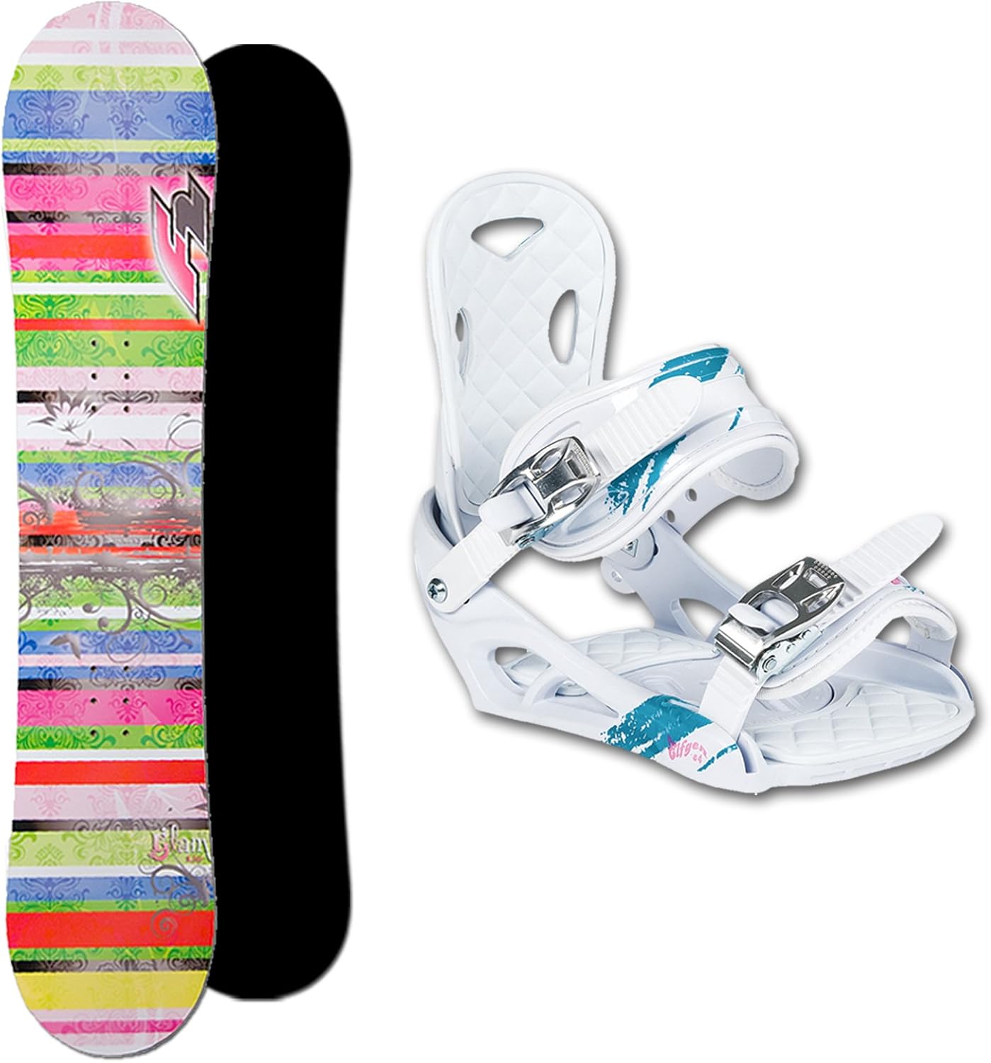 F2 Junior Snowboard SET GLAM 130cm inkl Bindung Gr. M Amazon.de Sport